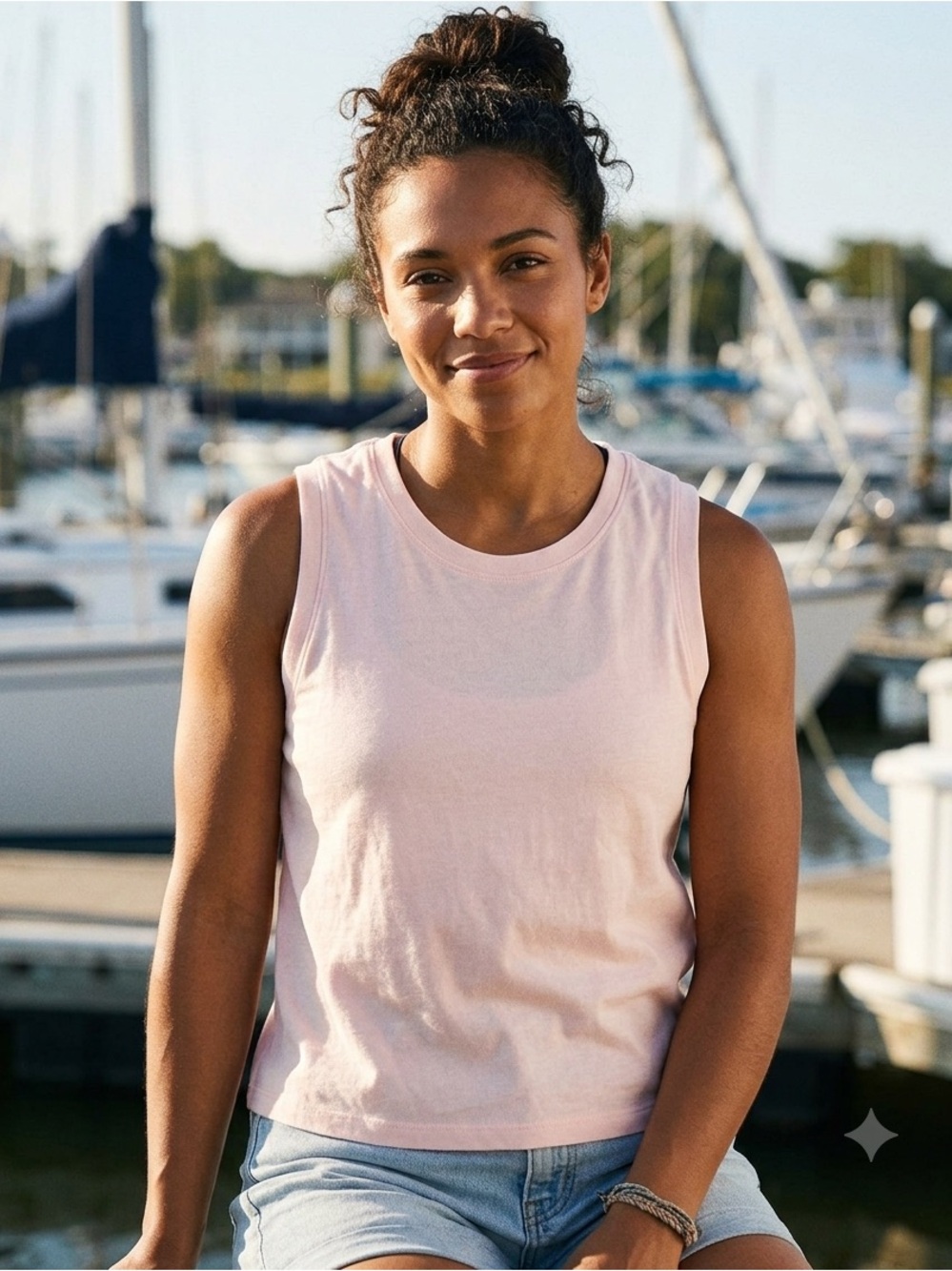 Magellan Outdoors Women's Light Pink Sleeveless Tank Classic Fit, Size Medium